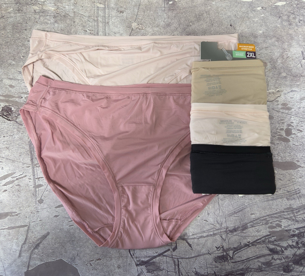 Hanes Women’s Comfort Flex Fit Microfiber Stretch Bikini Panties Size 2XL 5 pack